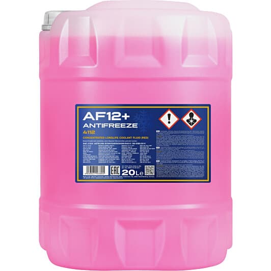 Mannol AF12+ Longlife G12+ красный 20 л (MN4112-20) концентрат антифриза