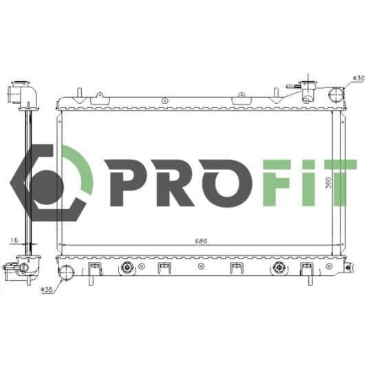 17400352 Profit Радіатор охолодження двигуна для Subaru Forester