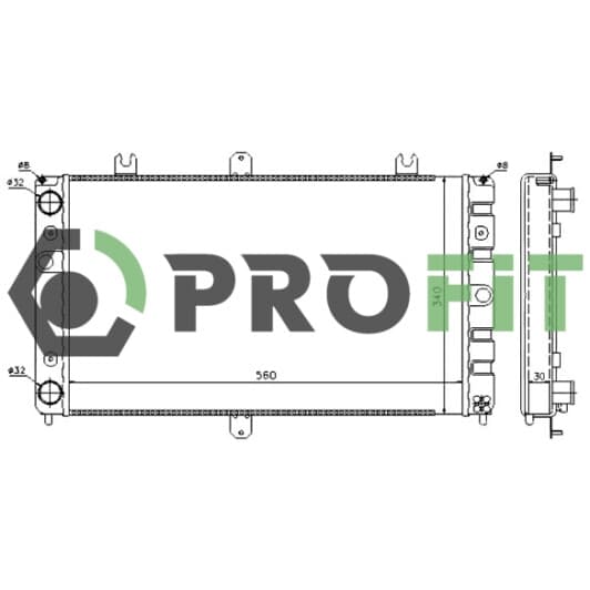17401502 Profit Радиатор охлаждения двигателя для Lada Priora