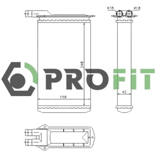 17600820 Profit Радіатор пічки для Lada Samara