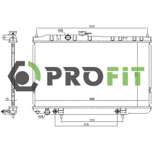 17400262 Profit Радіатор охолодження двигуна для Nissan Almera