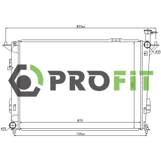 17400154 Profit Радіатор охолодження двигуна для Hyundai Santa Fe