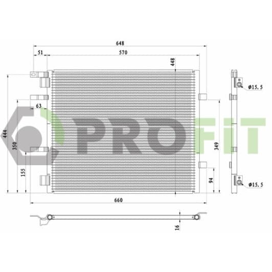 17700383 Profit Радиатор кондиционера
