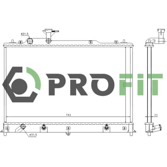 17400222 Profit Радиатор охлаждения двигателя для Mazda CX-7