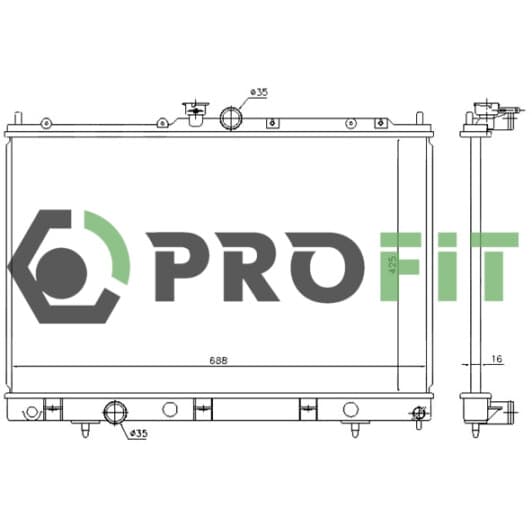 17400280 Profit Радиатор охлаждения двигателя для Mitsubishi Outlander