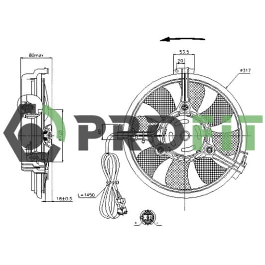 18500001 Profit Вентилятор системи охолодження двигуна