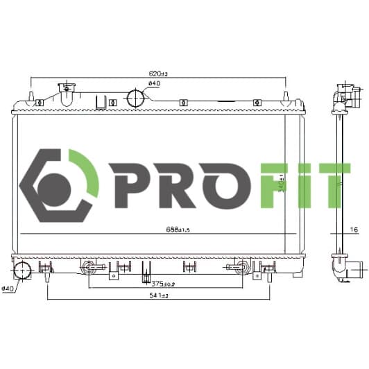 17400358 Profit Радіатор охолодження двигуна