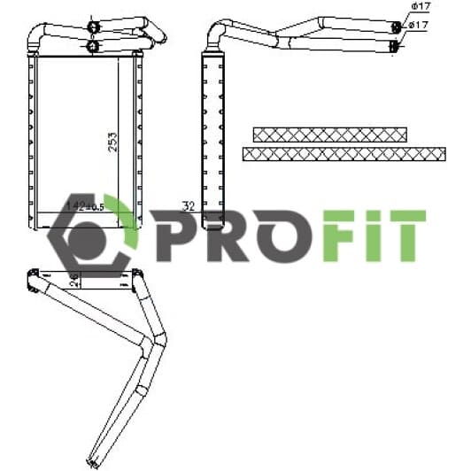 17600148 Profit Радиатор печки для Kia Sorento