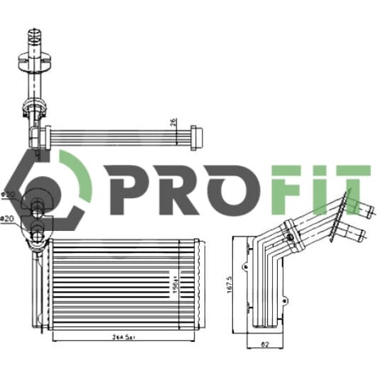 17600007 Profit Радиатор печки