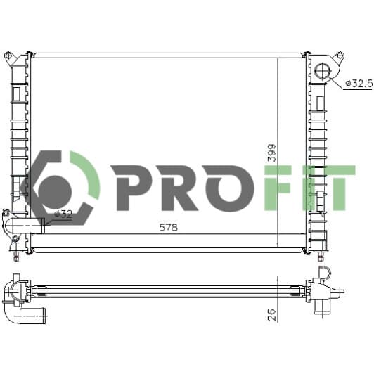17400078 Profit Радиатор охлаждения двигателя для MINI Cooper