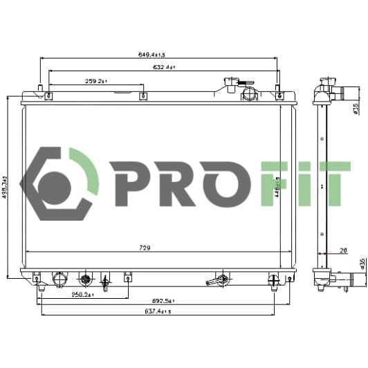 17400424 Profit Радіатор охолодження двигуна для Lexus RX