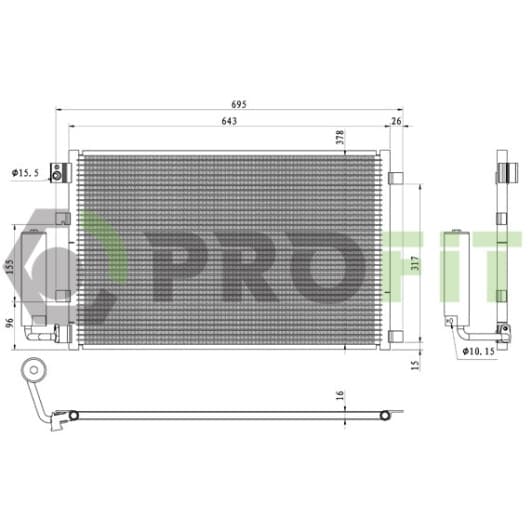 17700287 Profit Радиатор кондиционера для Nissan Qashqai