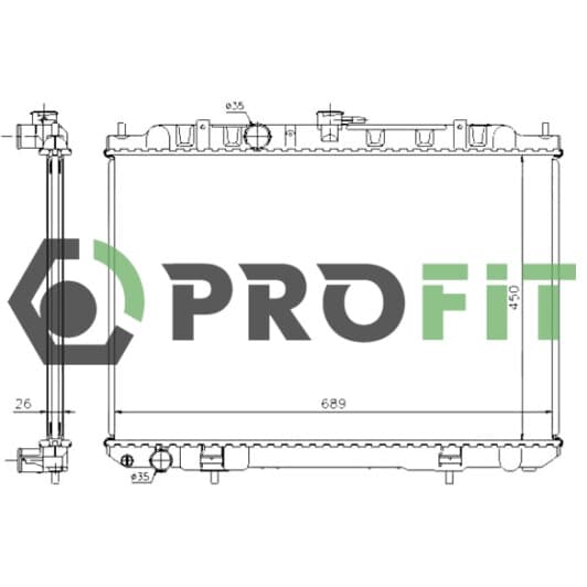 17400251 Profit Радіатор охолодження двигуна для Nissan X-Trail