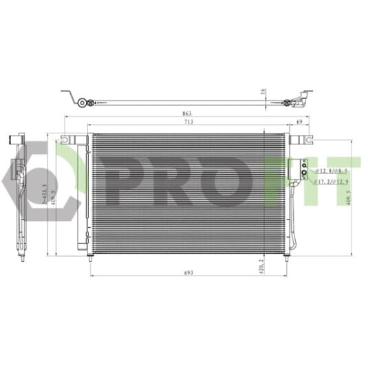 17700141 Profit Радіатор кондиціонера для Hyundai Santa Fe