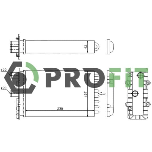 17600005 Profit Радіатор пічки для Volkswagen Transporter