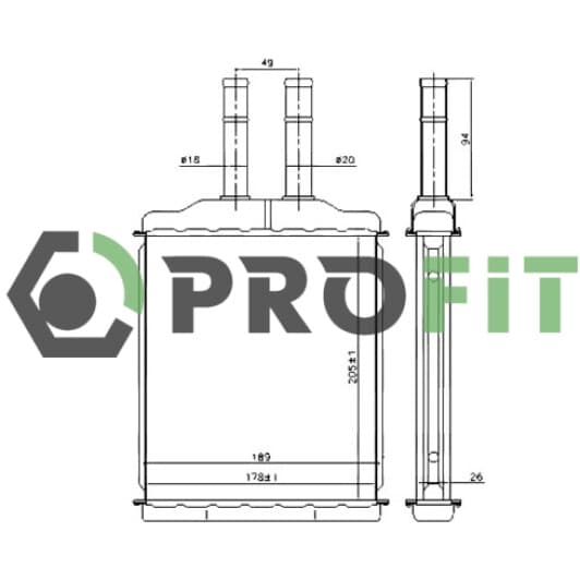 17600103 Profit Радиатор печки