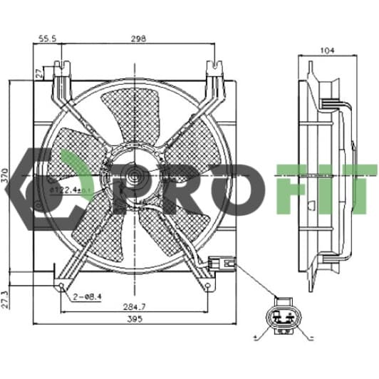 18500027 Profit Вентилятор системи охолодження двигуна