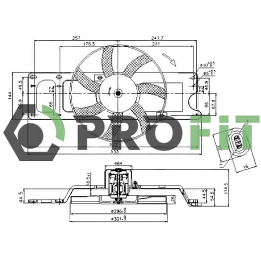 18500015 Profit Вентилятор системи охолодження двигуна