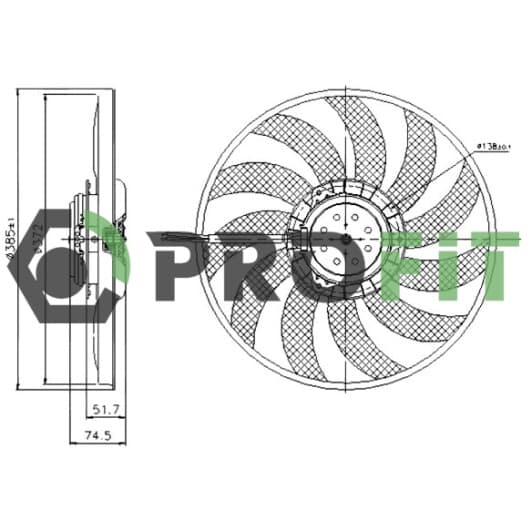 18500021 Profit Вентилятор системи охолодження двигуна