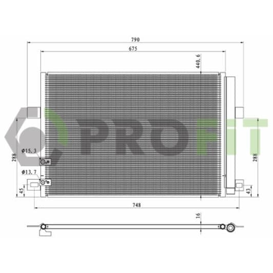 17700547 Profit Радиатор кондиционера для Volkswagen Amarok