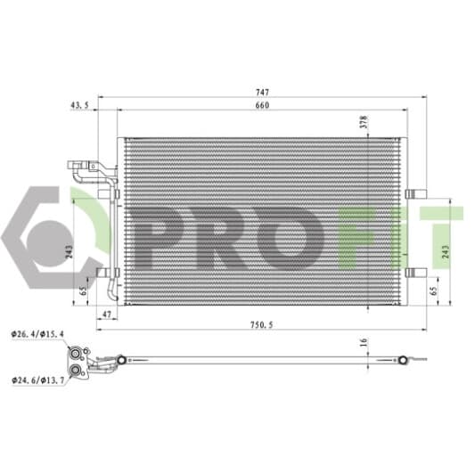 17700550 Profit Радиатор кондиционера