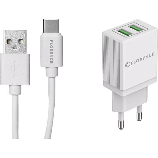 Сетевое зарядное устройство Florence FL-1021-WT 10 Вт