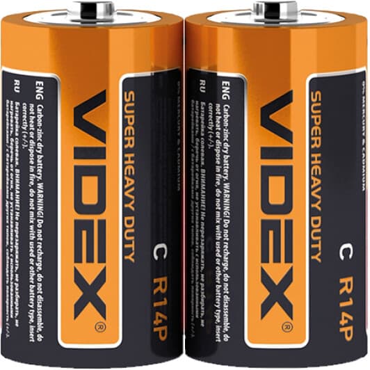 Батарейка Videx R14P/C C 1,5 V 2 шт
