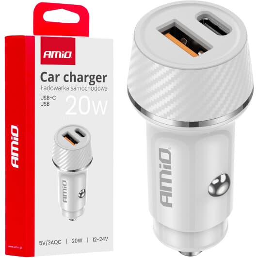 Usb зарядка в авто Amio 03878