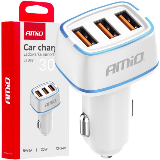 Usb зарядка в авто Amio 03889