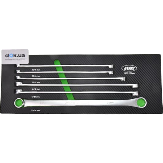 Набір ключів накидних JBM 51864 10x19-22x24 мм 6 шт