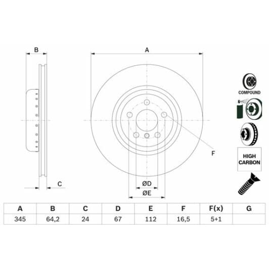 0986479f61 Bosch Тормозной диск