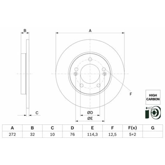 0986479g30 Bosch Тормозной диск