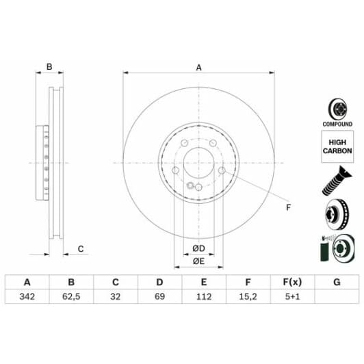 0986479h41 Bosch Гальмівний диск