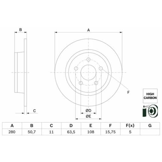 0986479g71 Bosch Гальмівний диск