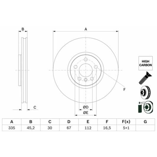 0986479h10 Bosch Тормозной диск