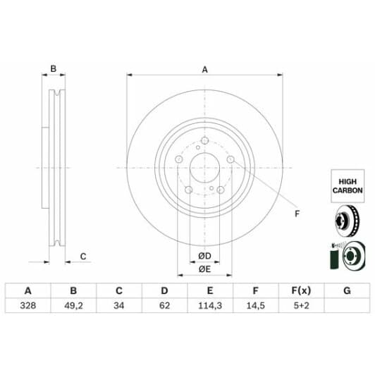 0986479h04 Bosch Тормозной диск