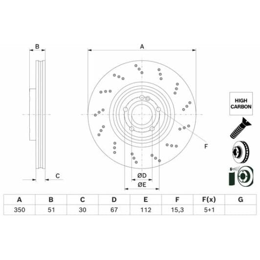 0986479f10 Bosch Гальмівний диск