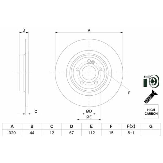 0986479f13 Bosch Тормозной диск