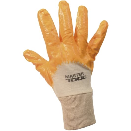 Рукавички робочі MasterTool хб з нітриловим покриттям помаранчеві, XL 10" (830405)