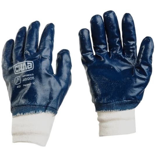 Рукавички робочі Сила синтетичні з нітрилові покриттям сині
