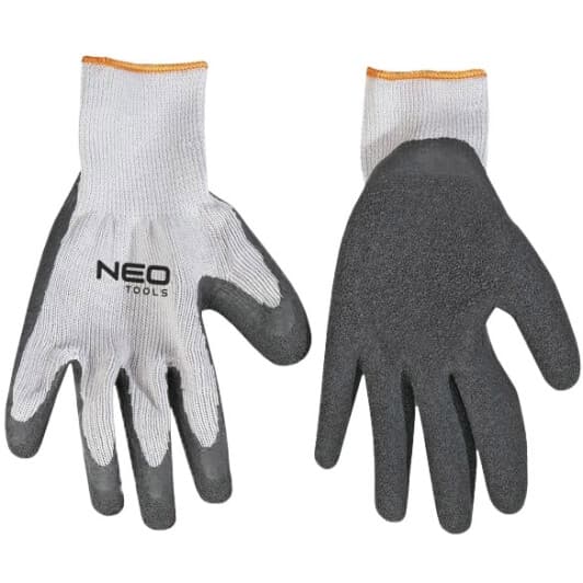 Перчатки рабочие Neo Tools хб с латексным покрытием белые
