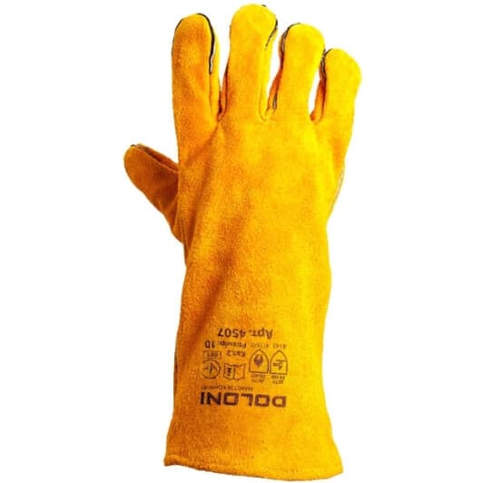 Краги Doloni D-Flame кожаные (спилок) желтый