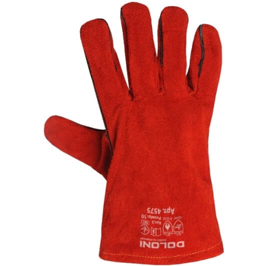 Краги Doloni D-Flame кожаные (спилок) красный