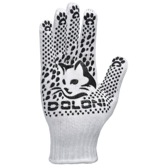 Рукавички робочі Doloni Садові хб з точками ПВХ білі