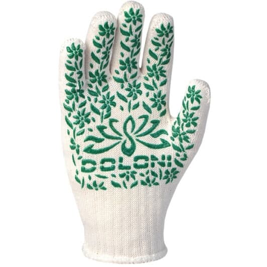 Рукавички робочі Doloni Садові хб з точками ПВХ білі