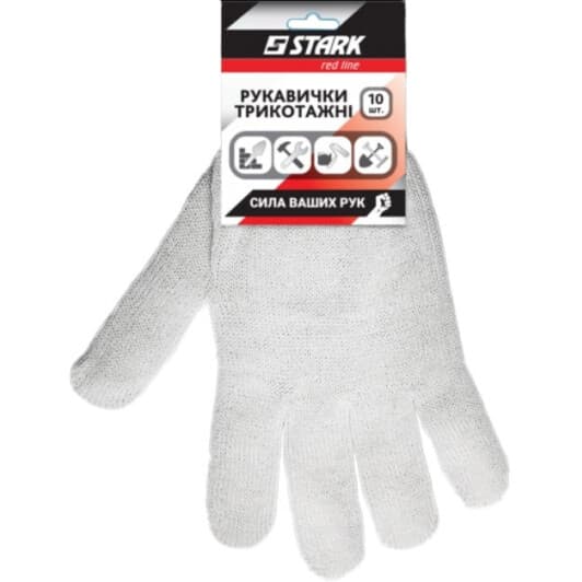Перчатки рабочие Stark трикотажные белые