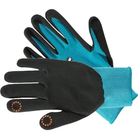 Рукавички робочі Gardena Oeko-Tex поліестерові з нітриловим покриттям блакитні