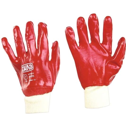 Рукавички робочі Сила хб з покриттям ПВХ червоні