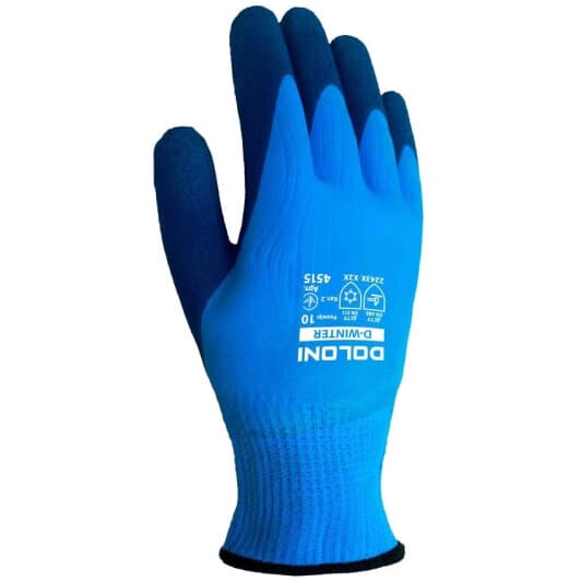 Перчатки рабочие Doloni полиэстеровые с латексным покрытием синий
