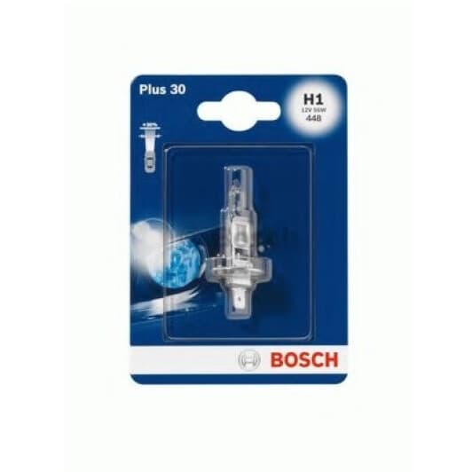 Автолампа Bosch Plus 30 H1 P14,5s 55 W прозора 1987301003